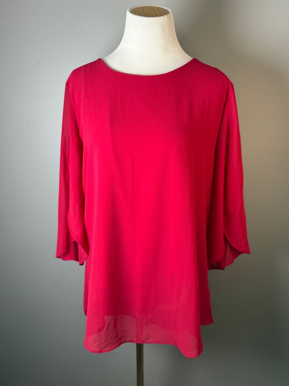 Women's red Blouse - Elegant Flowing Top
